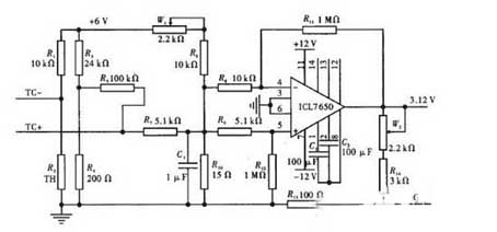 Signal amplification and temperature compensation circuit