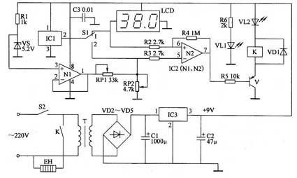 Yaxun design temperature controller power circuit, temperature detection / display circuit, reference voltage circuit
