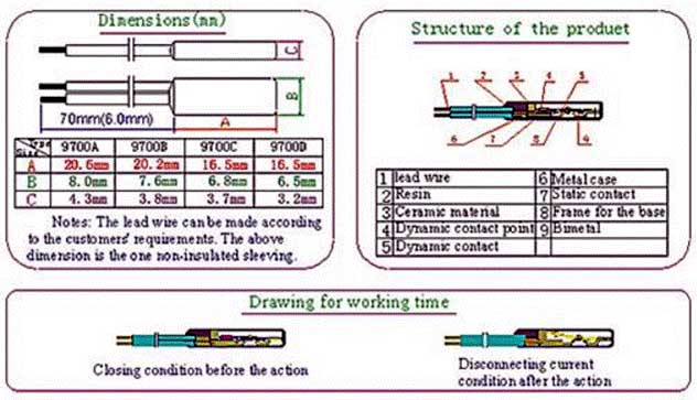 Temperature control switch ksd9700 structure diagram