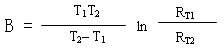 NTC termistor B valor fórmula