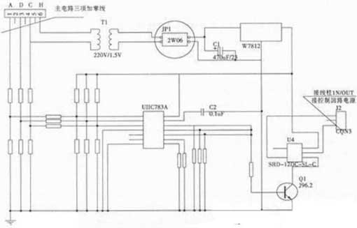 Motor main circuit three items plus zero line wiring diagram