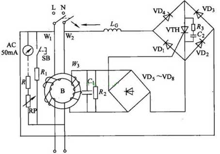 Overload Breaker protection device leakage circuit schematics