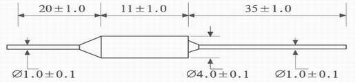 Plano acotado del fusible térmico