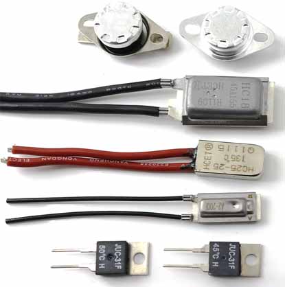 Bimetal thermal switches, Temperature Switches